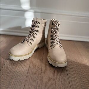 Elegant Tan Lace-Up Combat Boots